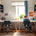 Jak ustawić dwa biurka w pokoju rodzeństwa, by zapewnić komfort i prywatność obu dzieciom